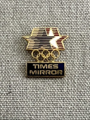 Vintage Times Mirror 1  USA 1984 Olympics Sponsor Lapel Pin Pinback Los Angeles