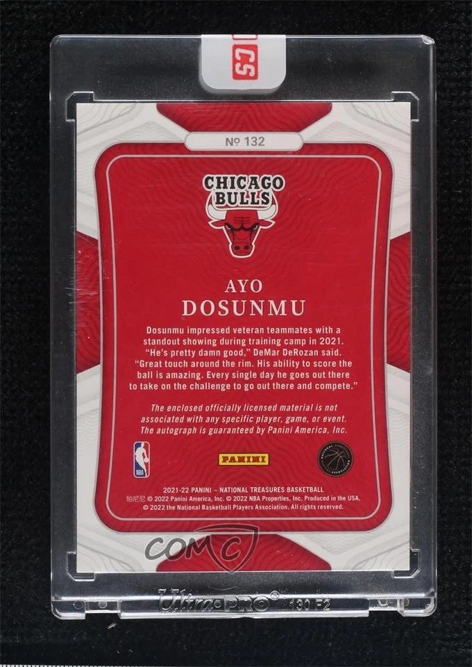 2021 Panini National Treasures NBA 75th /75 Ayo Dosunmu RPA Rookie Patch Auto RC - Image 2 of 2