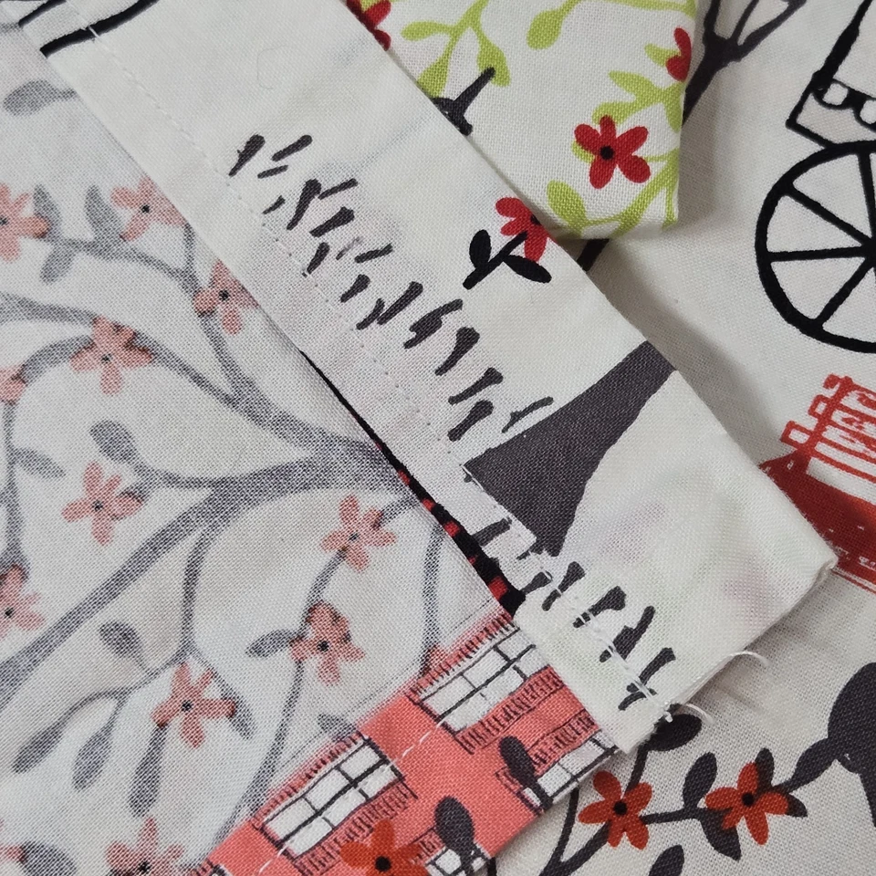 Juego de cortinas Waverly con cenefa hecho a mano en la escena de París Francia Inspiraciones 31" L Foto 4 de 4