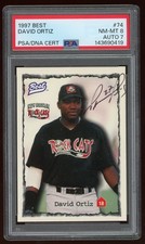 1997 Best David Ortiz RC Rookie Minor League #74 Signed Autograph PSA 8 Auto 7