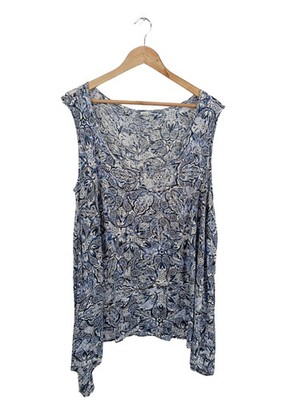 Artisan NY A-Linien Top Damen Blau Gr. 48 Komfortabel Casual Streetwear