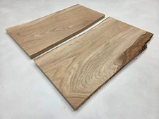 19" Very Cool Unique Set of 2 White Oak Live-edge Slab Lumber Kiln-dried Wood