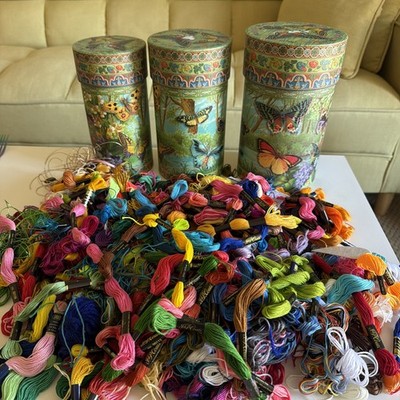  large Vintage over 270 New Thread Embroidery  DMC, IRIS  Craft Girls 3 boxes 