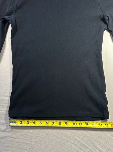 VTG Lauren Ralph Lauren Knit Top Lace-up Shoulder Women's M Black 100% Cotton - Afbeelding 11 van 16
