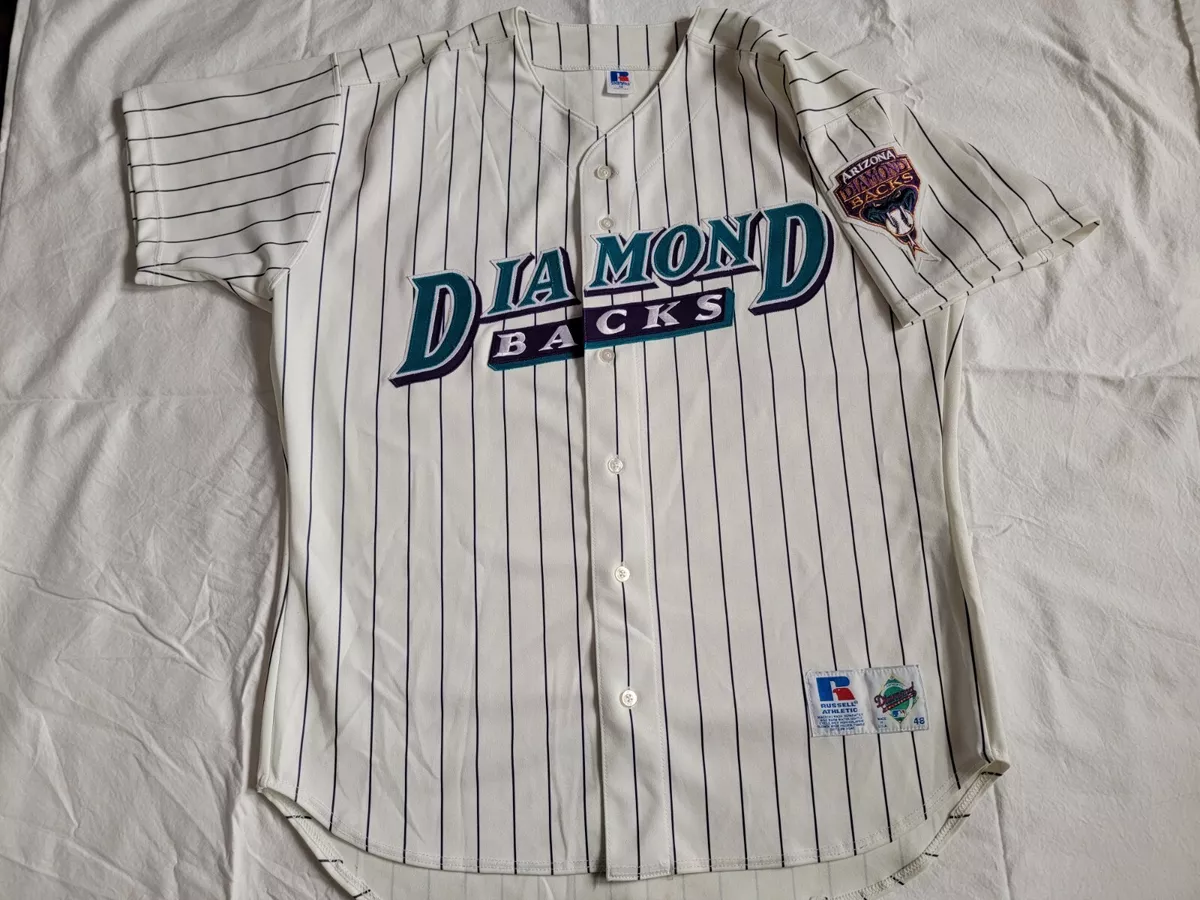 Arizona Diamondbacks Russell Athletic Jersey Retro Vtg 90's Pinstripe  Authentic