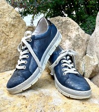 Remonte Liv Sneakers Womens Size 7 EU 38 Metallic Perforated Mesh and Leather