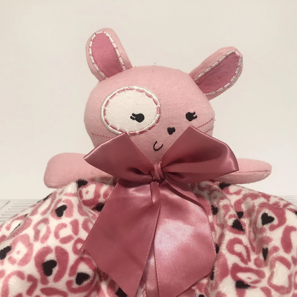 Manta Cocalo Rosa Cachorro Bebé Lovey Estampado Guepardo Arco Forrado Satinado Seguridad Niña Foto 2 de 4