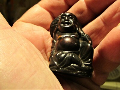 Miniature Resin Smilling Buddha Happy Figurine Statue Figure Fen Shui Vintage