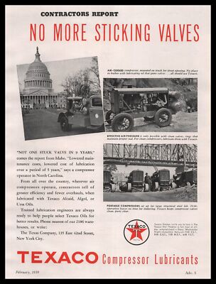 1939 Texaco Alcaid Algol Ursa Oils Photos Idaho Portable Compressors Print Ad