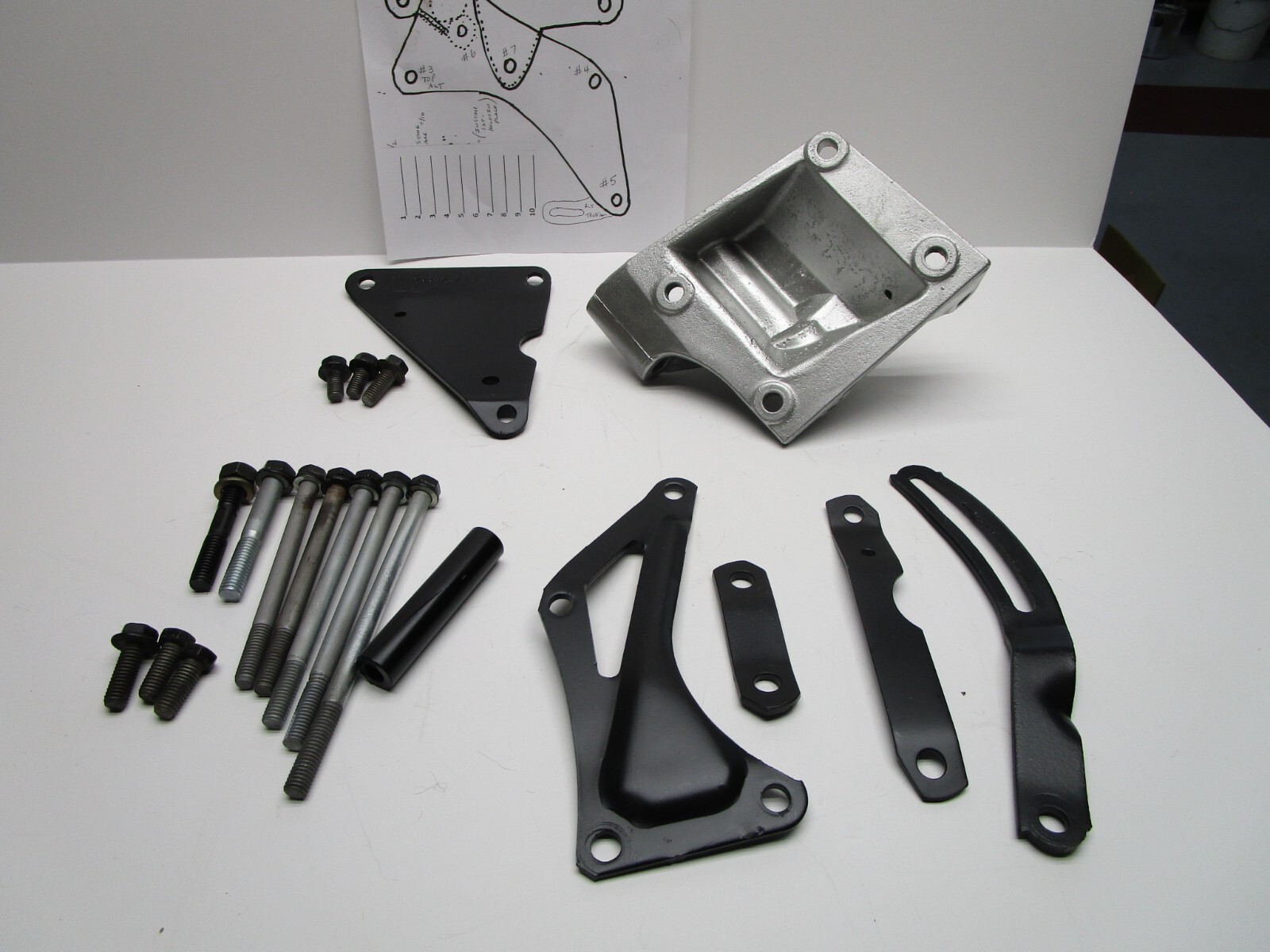 AMC V8 304,360,401,York AC + Alternator Brackets, Spacers and Bolts