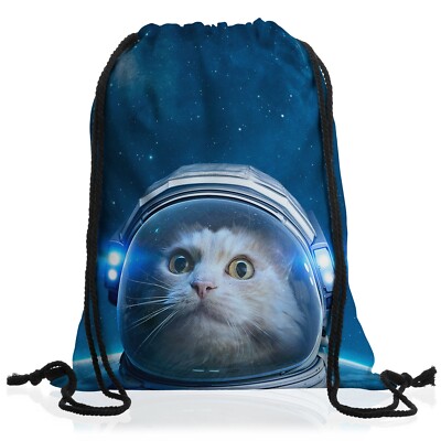 Space Cat Rucksack Turnbeutel gym bag galaxie hipster katze meme astronaut mieze