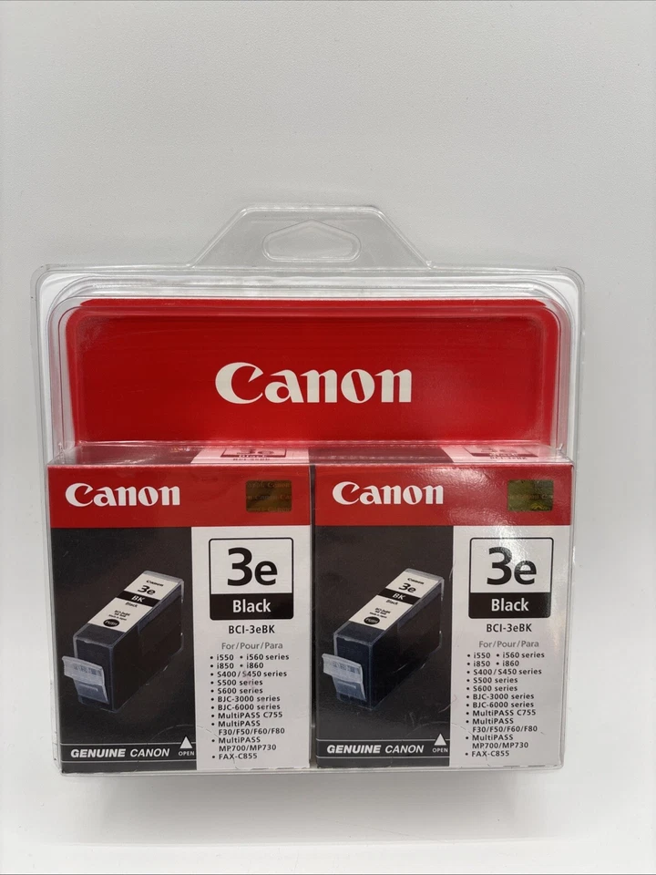 GENUINE Canon 3e Black Ink Cartridge BCI-3eBK 2 Pack NEW SEALED Creative Park - Image 2 of 3