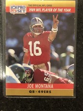 1990 Joe Montana Pro Set 1989 NFL Player Of The Year #2 49ers