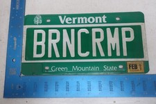 Vermont VT License Plate Tag Vanity 1997 97 Brain Cramp Thinking BRNCRMP #2