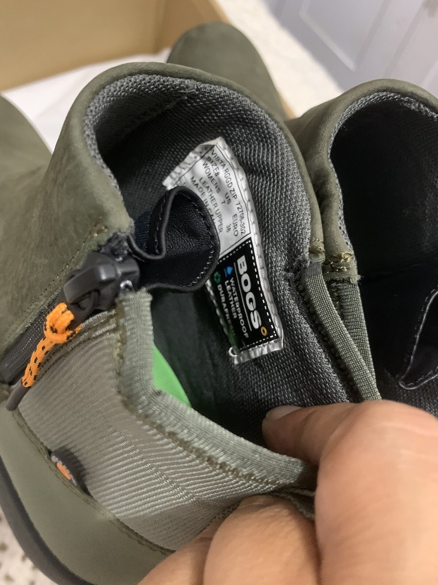 NIB 🌺 Bogs Vista Rugged Zip Casual Boots Shoes Olive Multi Womens