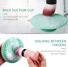 Brush Cleaning Mat Silicone Makeup Cleaning Scrubber Mat Portable Washing Tool