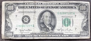 Usa 100 Dollar 1950 Federal Reserve Note G Chicago Banknote Schein 9239 Ebay