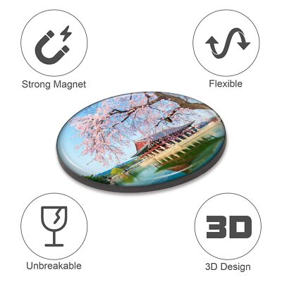 Seoul Magnet Strong and Flexible Seoul Refrigerator Magnet 1.1 Inch Epoxy Dome