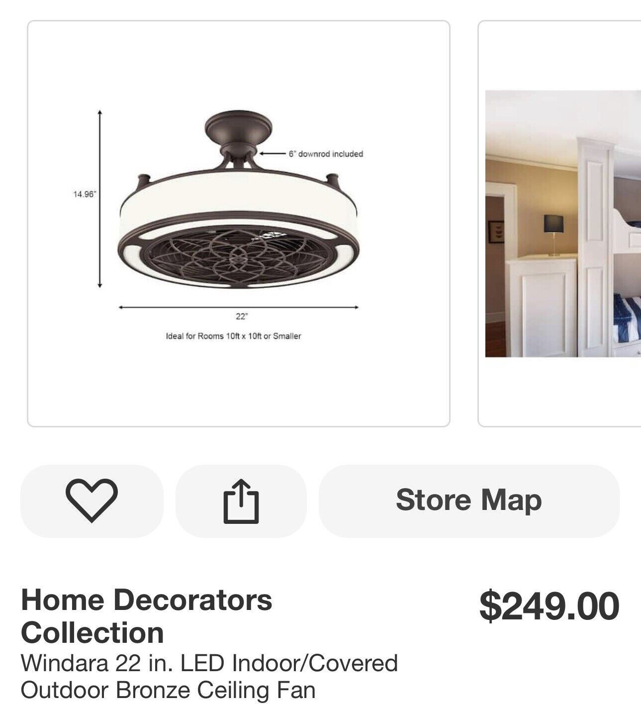 Home Decorators Windara 22 in. LED Indoor/Covered Outdoor Bronze