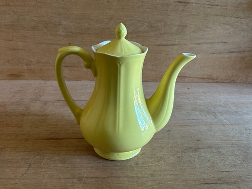 Ironstone Buttercup Federalist Coffee Pot w/Lid Teapot 7-1/2" Tall Yellwo Vtg - Zdjęcie 4 z 24