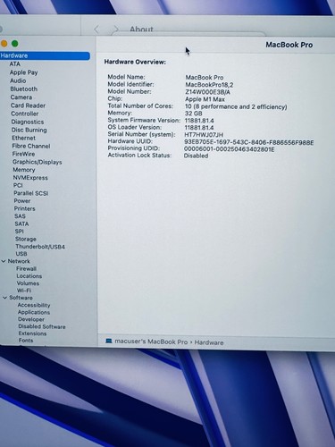Apple MacBook Pro 16" 2021 M1 Max 10 cœurs CPU, 32 cœurs GPU 32 Go 1 To SSD Sp Gris - Photo 21/23