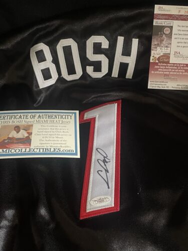 Chris Bosh Autographed Custom Black Miami Adidas NBA FINALS Basketball Jersey