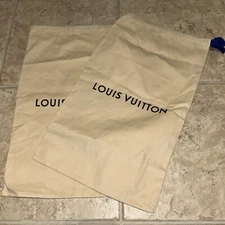 A Pair of Louis Vuitton Large Storage Dust Bags for Shoes Drawstring 19” x 11"