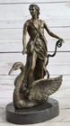 Europeo Finery 100% Bronce Macizo Art Déco Escultura Por Milo Leda y La Cisne