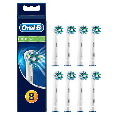 8 Pack Oral B CrossAction Toothbrush Heads Compatible with Electric Toothbrushes