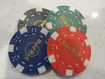 Hard Rock Casino Gold Print Poker Chip Lot +FREE Las Vegas Chip Golf Ball Marker