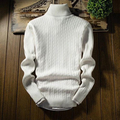 Herren Uni Langarm Rollkragen Strick Pullover Freizeit Pullover Pulli Tops - Bild 7 von 20