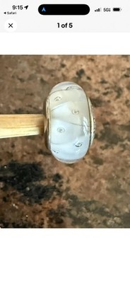3 Pandora 790921 Sterling Silber Murano 925 ALE Weißglas Charms