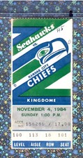 Seattle 6INT 4TD 325yrd Ticket 11-4-1984 Chiefs Seahawks Dave Krieg 138y2TD 👀