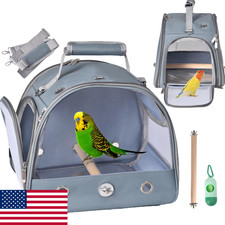 FCQQYWZ Small Bird Travel Carrier Cage w/ Stand  Tray, Parrot Parakeet