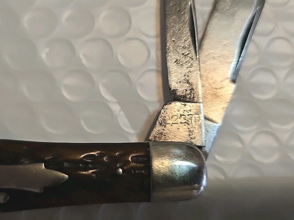 Vintage .1930  CATTARAUGUS CUT. CO 22279 BONE  JACK KNIFE. Beautiful BONE  - Image 3 of 4
