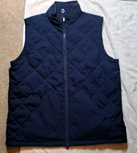 B. Draddy Lawrence Navy Quilted Reversible Vest XL READ DESCRIPTION  - product listing photo