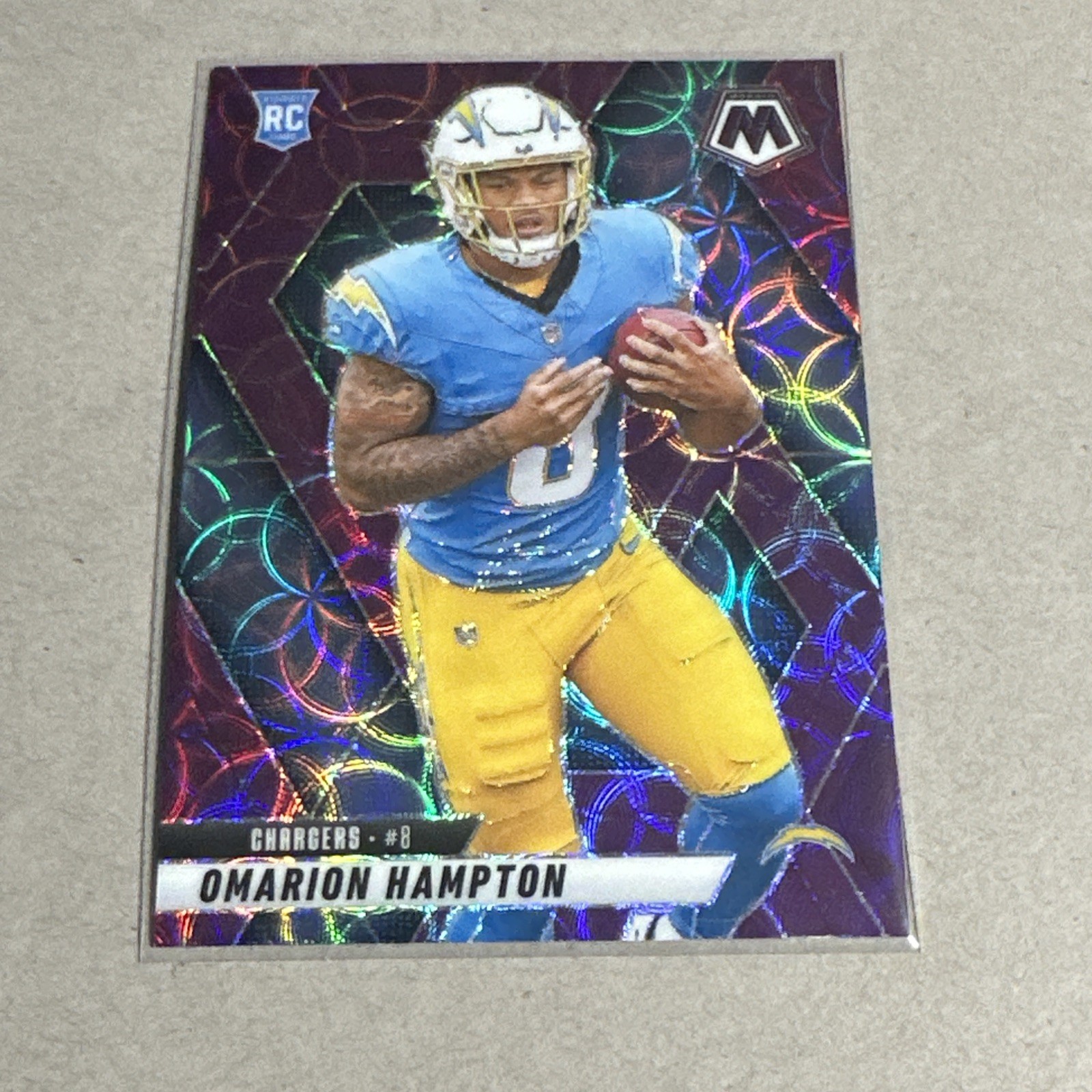 2025 Panini Mosaic - Rookies Omarion Hampton #335 Purple Scope Prizm (RC)