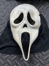 Vintage 1990s Ghostface Scream Mask – Early Mold, Fabric Shroud
