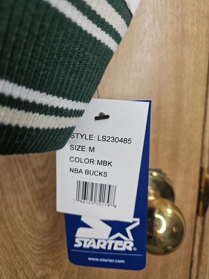Milwaukee Bucks мужской стартер кремовый город цвета атласная куртка полный Snap размер M новый - Изображение 3 из 4