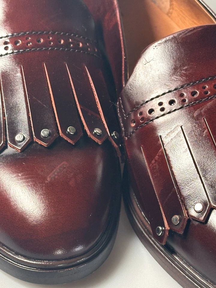 Женские Frye Emory Kiltie бахрома бордовый кожаный платье поскользнуться мокасины размер 9 - Изображение 4 из 4