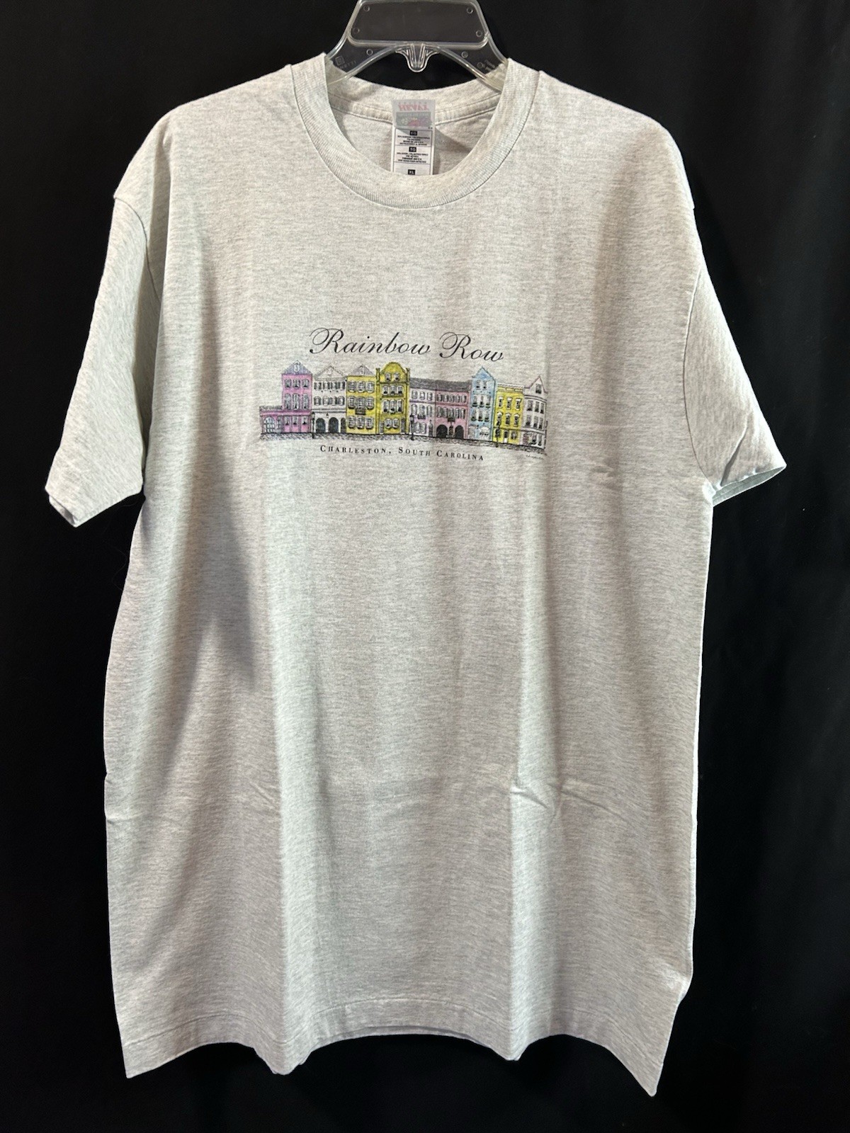 FILA T shirt vintage anni 90 Rainbow Row Charleston SC punto singolo USA XL souvenir croccante