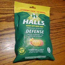 Halls Defense Assorted Citrus ECONOMY PACK Immune System Support 80 Drops Vit C
