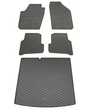 Gummi Fußmatten Kofferraumwanne für Skoda Fabia 3 Kombi 2014- Set Gummimatten