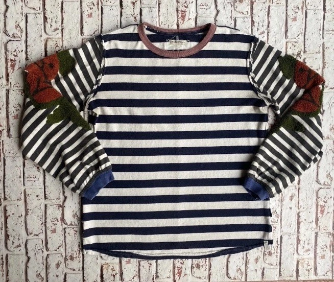 Camiseta túnica Free People We The Free tallo rosa bordada a rayas pequeña Foto 2 de 4