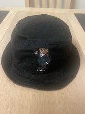 Ralph Lauren Polo Bear Bucket Hat Black Size L/XL Festival Holiday Beach Cap £89