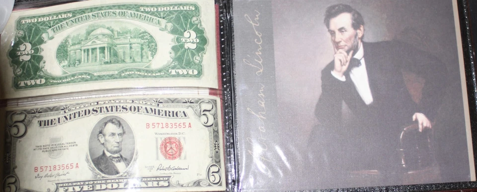 1953A Series Set, $2 Red Seal 2- Dollar Bill Circulated 1953A $5 Dollar Red Seal - Image 3 of 4