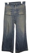 US Navy Denim Type 1 Utility Trousers Jean W31 L28 Men Bell Bottom Embroidered