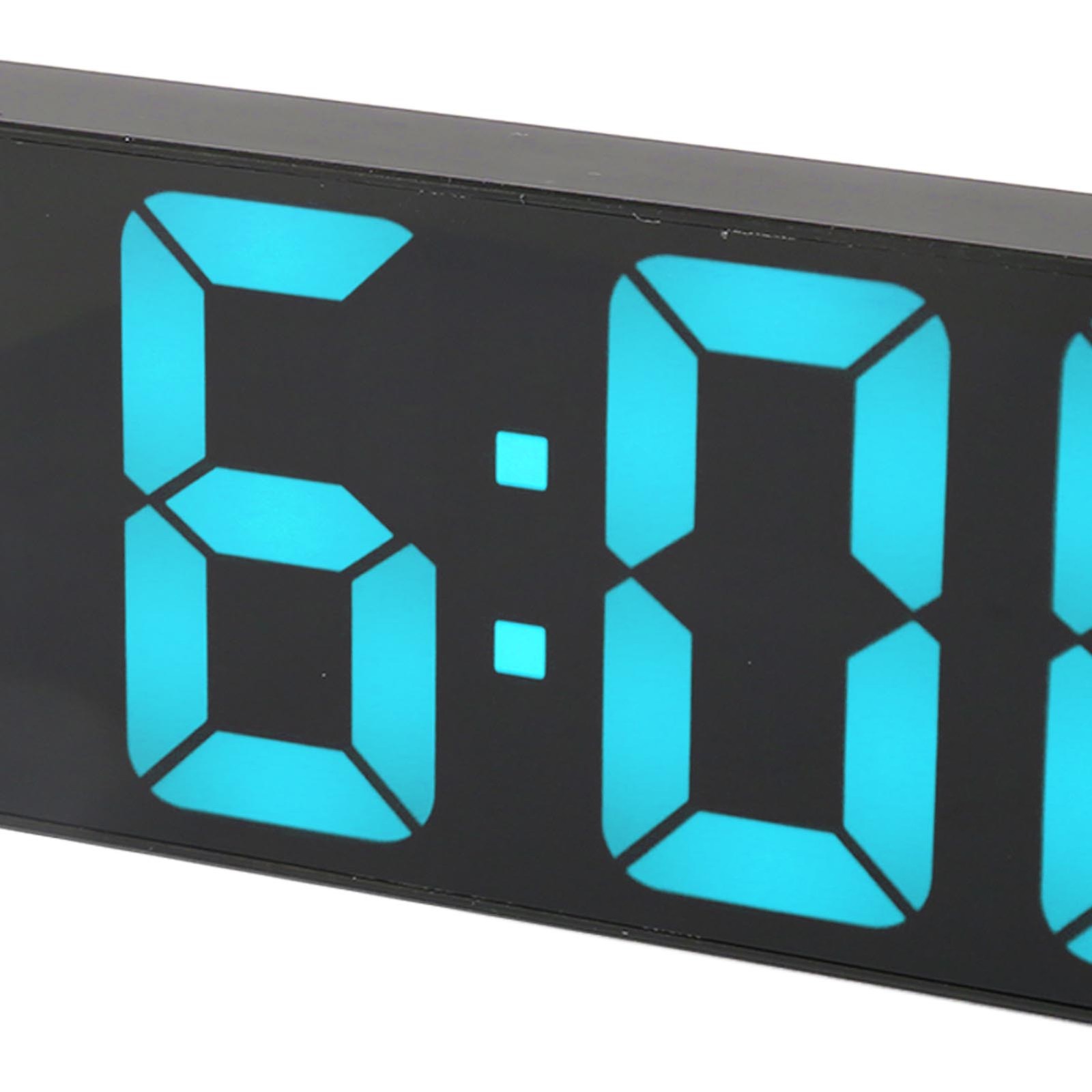 Digital Alarm Clock USB Blue Number Desktop LED Mirror Clock W/ Temp Display