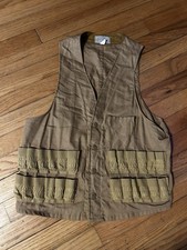 Vintage Sears Roebuck Field Tested Hunting Vest Tan Canvas Shell Loops Gorpcore