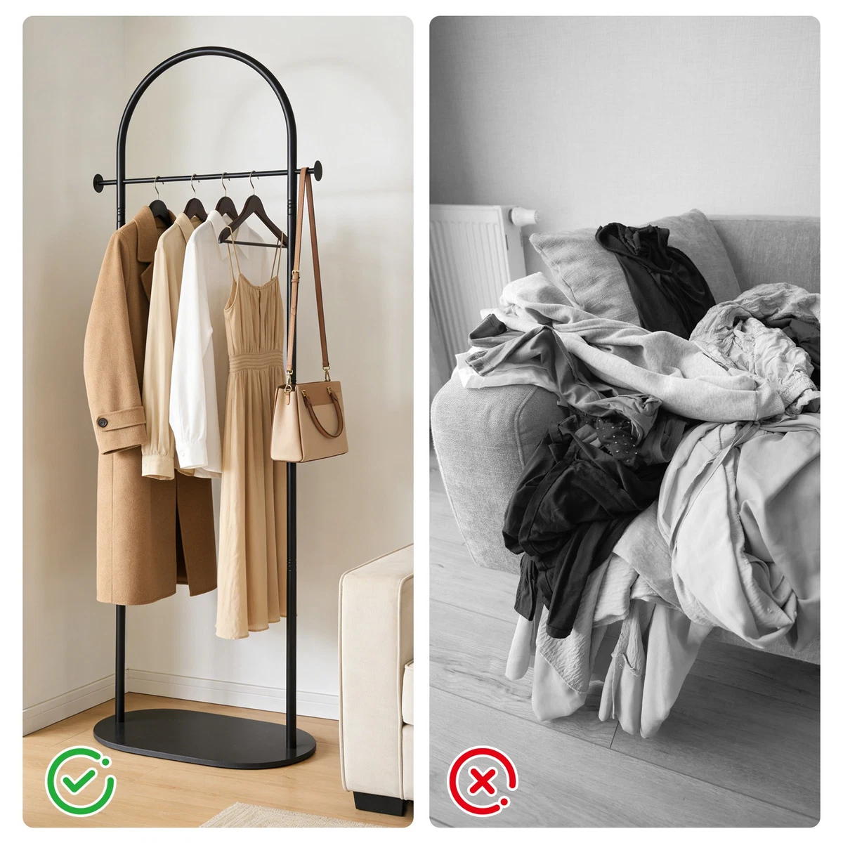 Garderobenständer Kleiderständer Metall 170cm Industrielle Freistehend Garderobe